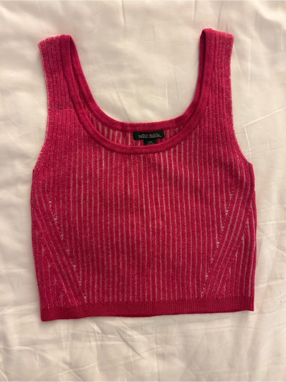 wild fable Hot Pink Ribbed Scoop Crop Tank